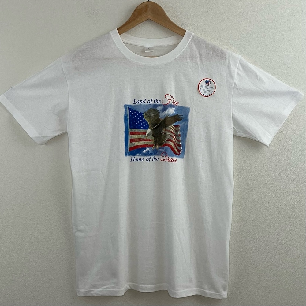 White Short Sleeve Tee with Graphic Print